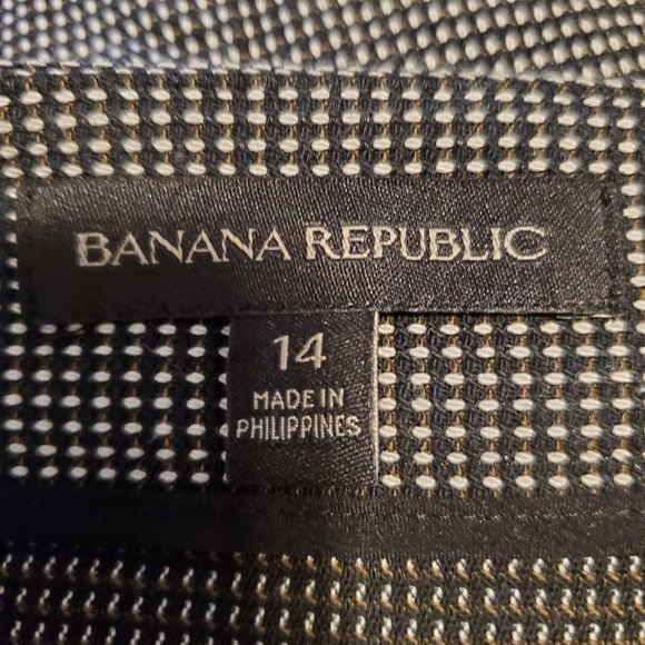 Banana Republic bi-stretch pencil skirt black/white dot size 14 cotton blend - Picture 9 of 11